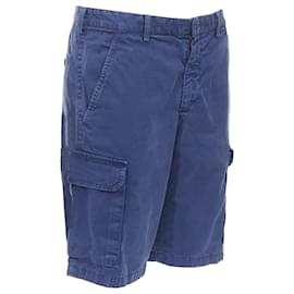 Prada-Prada washed cotton pocketed cargo bermuda shorts-Blue