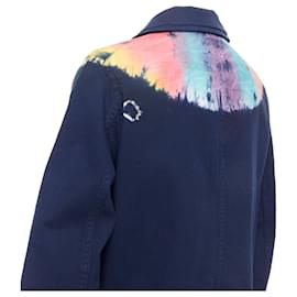 Dior-Christian Dior rainbow tie dye cotton cropped jacket-Blue