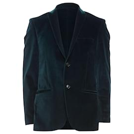 Kenzo-Kenzo Cotton Velvet Plus Fit Single Breasted Blazer-Green