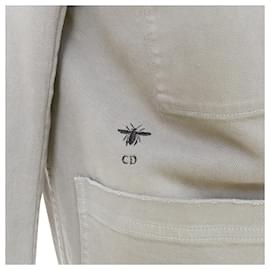Dior-Christian Dior cotton denim CD bee logo chore jacket-Grey