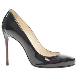 Christian Louboutin-Christinan Louboutin patent rounded point classic stiletto pump-Black