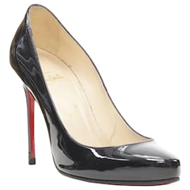 Christian Louboutin-Christinan Louboutin patent rounded point classic stiletto pump-Black