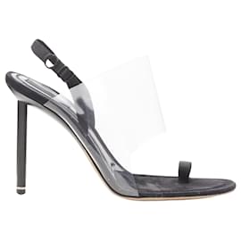Autre Marque-Alexander Wang clear PVC strappy slingback mule sandal-Black