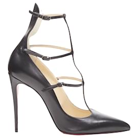 Christian Louboutin-Christian Louboutin Kadreyana caged strappy leather pump-Black