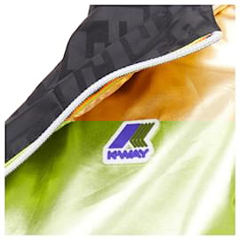 Fendi-Fendi KWay metallic FF reversible waterproof windbreaker-Golden,Metallic