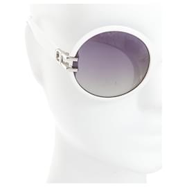 Dior-Christian Dior Josephine logo oval sunglasses-White