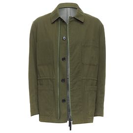 Casaco safari de algodão e couro Berluti Haider Ackermann Verde