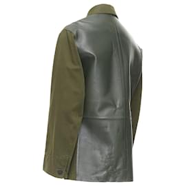 Berluti-Berluti Haider Ackermann Runway cotton leather back safari coat-Green