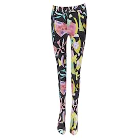 Balenciaga-Balenciaga Demna floral heel boots pants-Black
