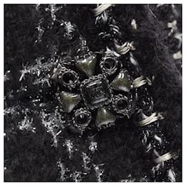 Chanel-Chanel Tweed asymmetric collar jacket-Black