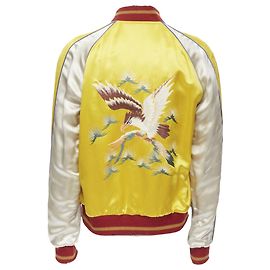 Bomber reversible con bordado de pájaro Saint Laurent Amarillo