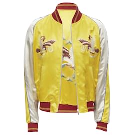 Saint Laurent-Saint Laurent reversible bird embroidery bomber-Yellow