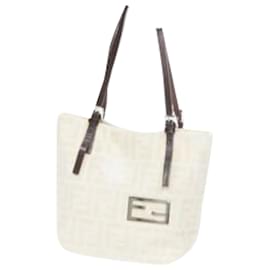 Fendi-Fendi Zucca FF Monogram canvas leather top handle tote bag-Brown,Beige