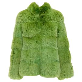 Casaco de pele de vison tingido com gola alta Emilio Pucci Verde