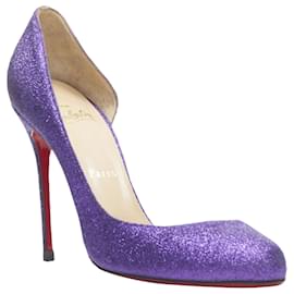 Christian Louboutin-Pompe demi-dorsay à bout rond en paillettes Helmour de Christian Louboutin-Violet