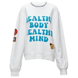 Amiri-Amiri A Love Movement healthy body knit badge smiley face hoodie-White