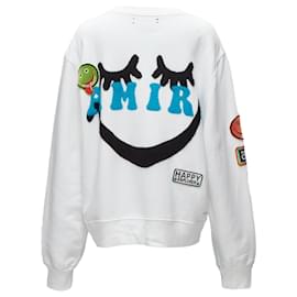 Amiri-Amiri A Love Movement healthy body knit badge smiley face hoodie-White