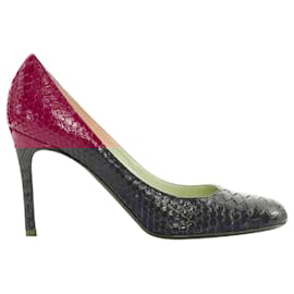 Christian Louboutin-Christian Louboutin Miss Gena glossy leather round toe pumps-Red