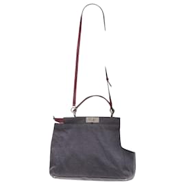 Fendi-Fendi Peekaboo shoulder satchel bag-Grey