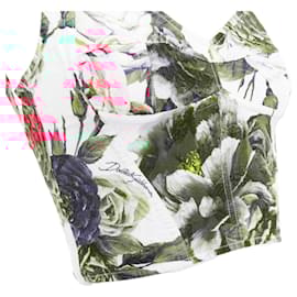 Dolce & Gabbana-Dolce & Gabbana rose print crop bustier top-White