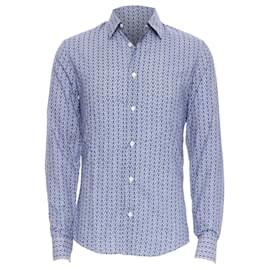 Maison Martin Margiela-Maison Margiela cotton knitted print dress shirt-Blue