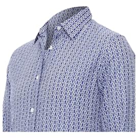 Maison Martin Margiela-Maison Margiela cotton knitted print dress shirt-Blue