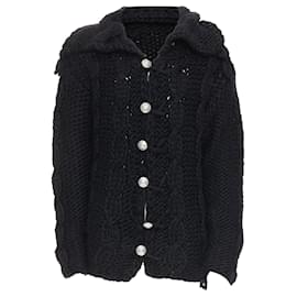 Dolce & Gabbana-Dolce & Gabbana D&G wool chunky cable knit cardigan-Black