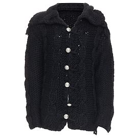 Dicker Kabelstrick-Cardigan aus Wolle von Dolce & Gabbana D&G Schwarz