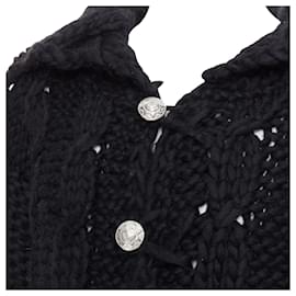 Dolce & Gabbana-Dolce & Gabbana D&G wool chunky cable knit cardigan-Black