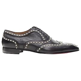 Christian Louboutin-Christian Louboutin Charlie Clou silver studded oxford brogue-Black