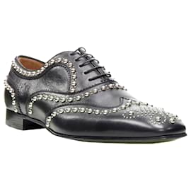 Christian Louboutin-Christian Louboutin Charlie Clou silver studded oxford brogue-Black