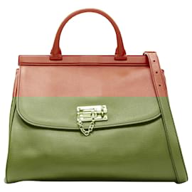 Dolce & Gabbana-Dolce & Gabbana Monica leather lock shoulder satchel bag-Orange