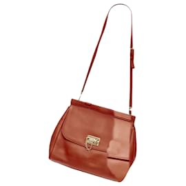 Dolce & Gabbana-Dolce & Gabbana Monica leather lock shoulder satchel bag-Orange