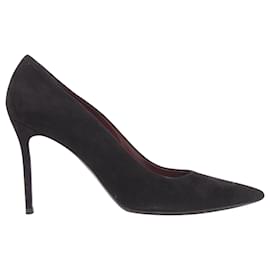 Céline-Celine Phoebe Philo suede leather point tie stiletto pump-Black