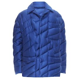 Fendi-Fendi silk logo goose down puffer jacket-Blue