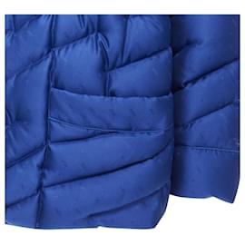 Fendi-Fendi silk logo goose down puffer jacket-Blue