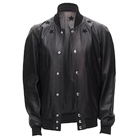 Givenchy-Givenchy Riccardo Tisci stars leather bomber-Black