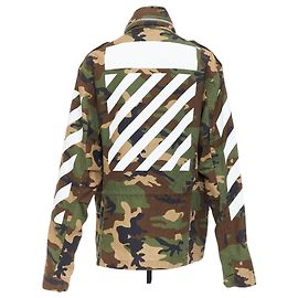 Off White Camo-Baumwollfeldjacke mit Off Virgil Abloh-Logo Grün
