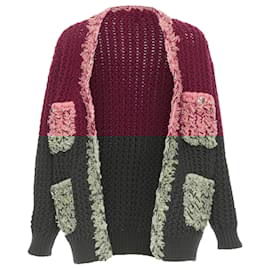 Chanel-Chanel Runway cashmere tweed 4 pockets cardigan-Red,Dark red
