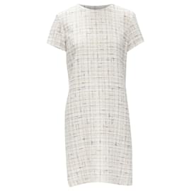 Chanel-Chanel light check tweed short sleeve sheath dress-Pink