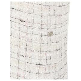Chanel-Chanel light check tweed short sleeve sheath dress-Pink
