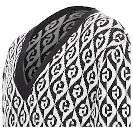 Gucci-Gucci wool G Rhombus monogram intarsia sweater-Black