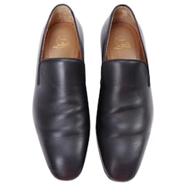 Christian Louboutin-Christian Louboutin Dandelion smooth leather slip on loafers-Black