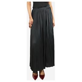 Ulla Johnson-Black Krista plisse-satin maxi skirt - size UK 6-Black