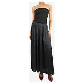 Ulla Johnson-Black Krista plisse-satin maxi skirt - size UK 6-Black
