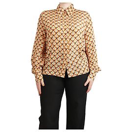 Etro Camicia di seta stampata floreale arancione - taglia UK 12 Arancione