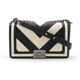 Chanel-Chanel Boy Chanel Matelasse Coco Mark Chain Bag-Black,White