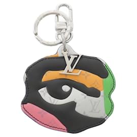 Louis Vuitton-Louis Vuitton Monogram Keychain LV Portrait M01402-Silvery,Light green