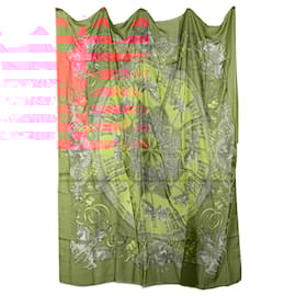 Hermès-Hermès Red Luna Park Chiffon Silk Scarf-Other