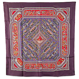 Hermès-Hermès Purple Qalamdan Silk Scarf-Other